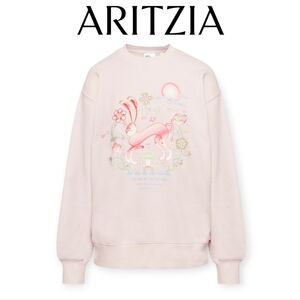 Aritzia TNA Year of the Rabbit Sweatfleece Hoodie 2XS Pale Pink Boyfriend Fit